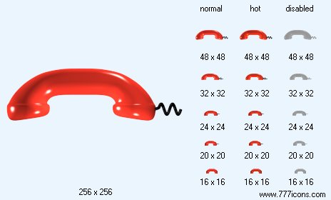 Red Phone Receiver Icon Images