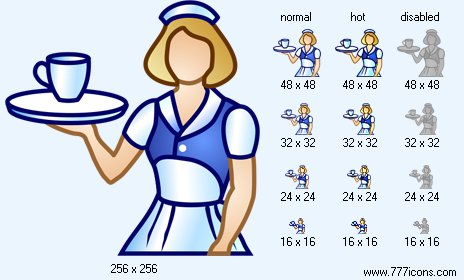 Waitress Icon Images