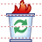 Burning trash can icon