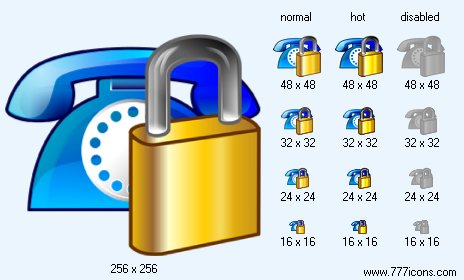 Locked Telephone Icon Images