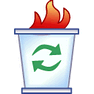 burning trash can