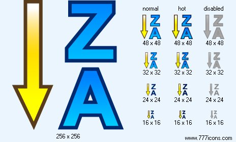 Sorting Z-A Icon Images