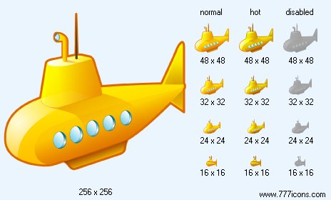 Yellow Submarine Icon Images