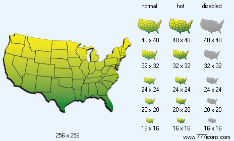 USA Map Icon Images