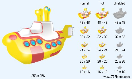 Yellow Submarine Icon Images