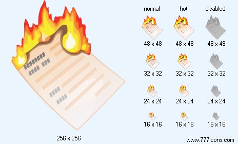 Burn Document Icon Images