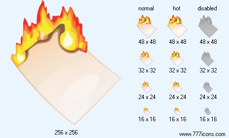 Burn Sheet Icon Images